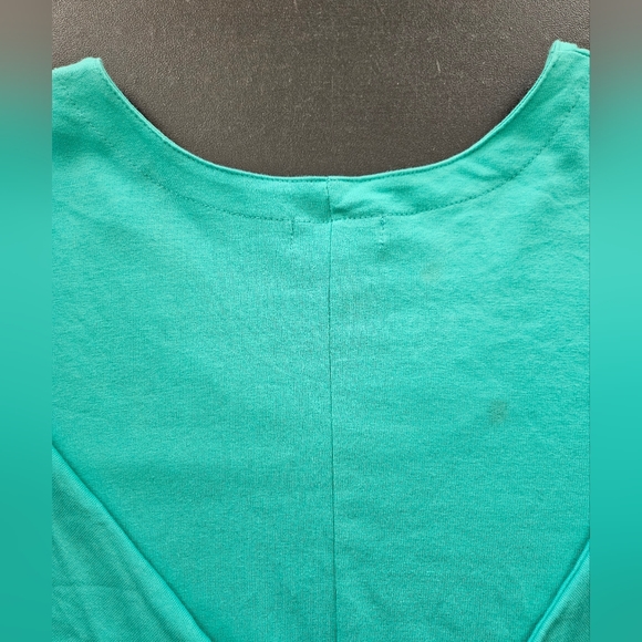 Vintage - Oversize Crop Top - Cotton - NWOT - Turquoise - Size XL - Picture 7 of 10